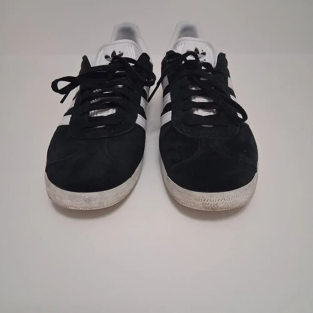 Adidas Gazelle Sneakers Men Black Suede Three White Stripes Street Casual -11